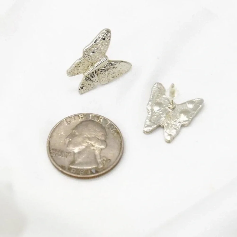 Silver Butterfly Stud Earrings